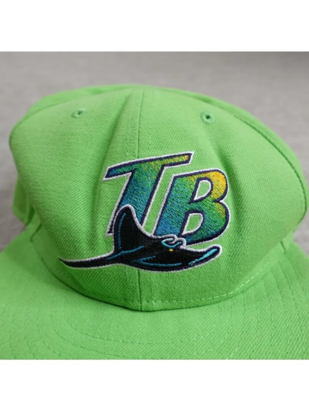 Tampa Bay Rays Hat Green Embroidered Vintage Blockhead Snapback